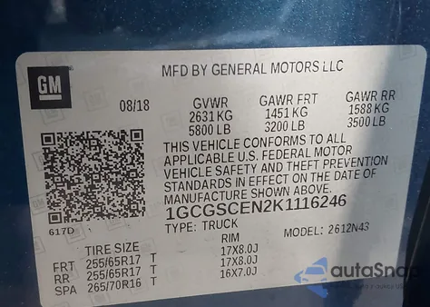 2019 Chevrolet Colorado Lt from USA, damaged, VIN 1GCGSCEN2K1116246